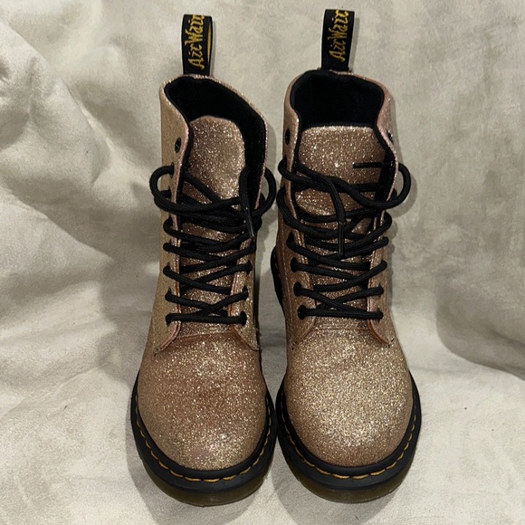 Dr. Martens 1460 Pascal Glitter Gold Combat Boots Us7 - Picture 5 of 16